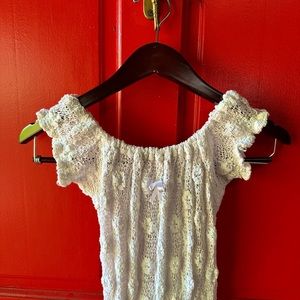 Mini White See Trough Mexican Dress